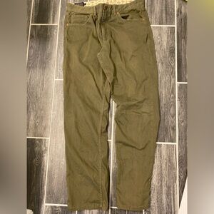 Pendleton Jeans Men's 34 x 30 Army Green Cotton Velour Stretch 5-Pocket Western